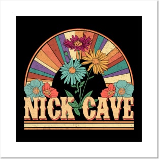 Nick Flowers Name Cave Personalized Gifts Retro Style Posters and Art